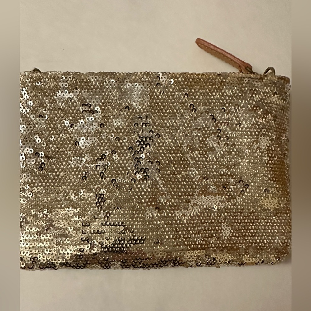 J. Crew Sparkling Gold Sequin Wristlet
